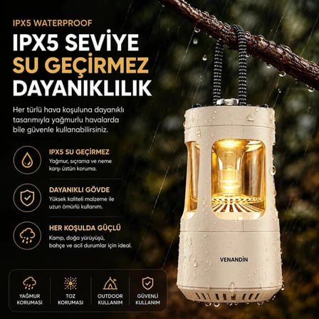 Venandin QD08 Campora Atmosfer Işıklı Bluetooth Hoparlör - Beyaz