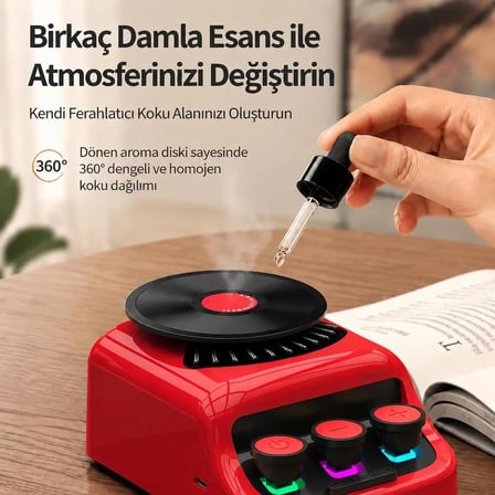 Venandin Z18 Gromo Bluetooth Hoparlör Retro Rgb Hoparlör ve 360° Dönen Aroma Diskli Esans Koku Dağıtıcı