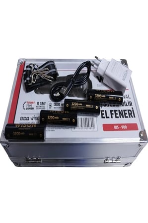 Wison WS-980 El Feneri Şarjlı 70 Watt 7000 Lümen Siyah