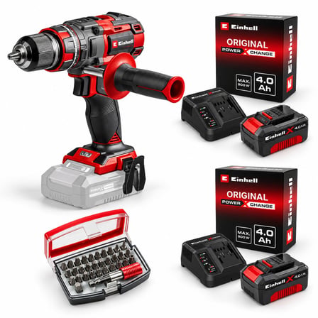 Einhell Tp- CD 18/80 Li I Bl Akülü Solo Darbeli Matkap + 2 x 4 Ah Starter Kit Akü + Kwb 32 Parça Bits Uç