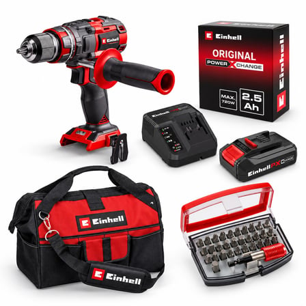 Einhell Tp- CD 18/80 Li I Bl Akülü Solo Darbeli Matkap + 1 x 2.5 Ah Starter Kit Akü + Kwb 32 Parça Bits Uç + Kumaş Çanta