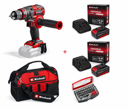 Einhell Tp- CD 18/80 Li I Bl Akülü Solo Darbeli Matkap + 2 x 4 Ah Starter Kit Akü + Kwb 32 Parça Bits Uç + Kumaş Çanta