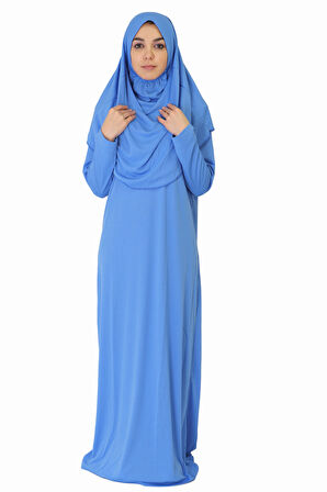 GÖK MAVİSİ FERMUARSIZ NAMAZ ELBİSESİ