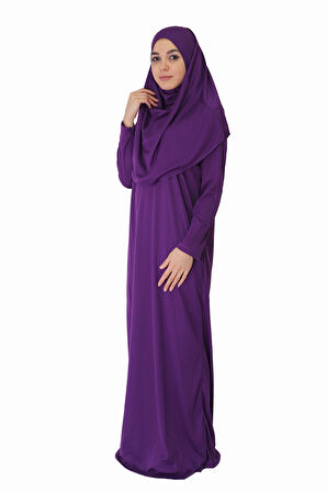 KOYU MENEKŞE MORU FERMUARSIZ NAMAZ ELBİSESİ