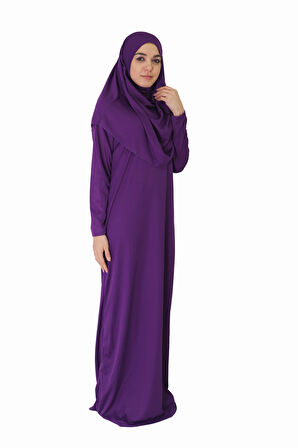 KOYU MENEKŞE MORU FERMUARSIZ NAMAZ ELBİSESİ