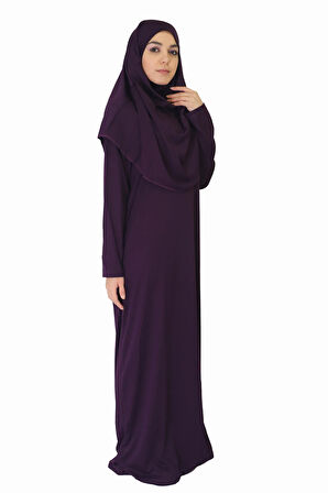 KOYU MOR FERMUARSIZ NAMAZ ELBİSESİ