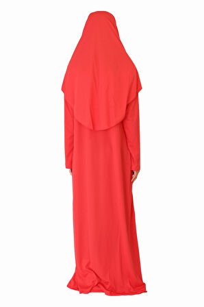 NAR ÇİÇEĞİ FERMUARLI NAMAZ ELBİSESİ