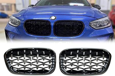Bmw f20 diamond ön panjur ızgara 2012-2015 arası krom-siyah