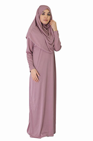 YENİ GÜL KURUSU FERMUARSIZ NAMAZ ELBİSESİ