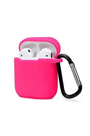 Airpods 2 (2.nesil) Sert Silikon Kılıf - Pembe-(5796)