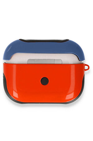 Airpods Pro (1.nesil) 3in1 Kılıf - Kırmızı-Lacivert-(5796)