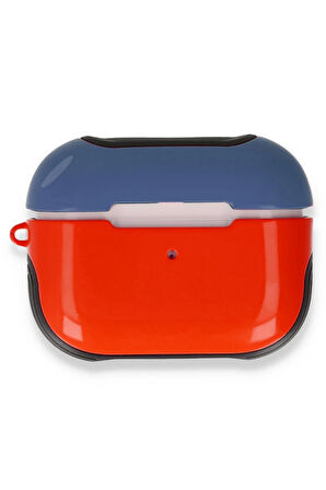Airpods 3 (3.nesil) 3in1 Kılıf - Kırmızı-Lacivert-(5796)