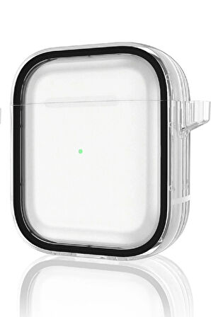 Airpods 4 (4.nesil) Shiny Şeffaf Kılıf - Siyah-(5796)