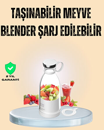 1200mAh Şarjlı Hafif ve Pratik Taşınabilir Blender