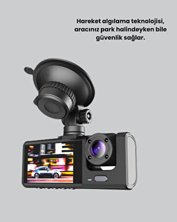 Full HD Araç Kamerası  Çift Yönlü Kayıt ve Darbe Sensörü