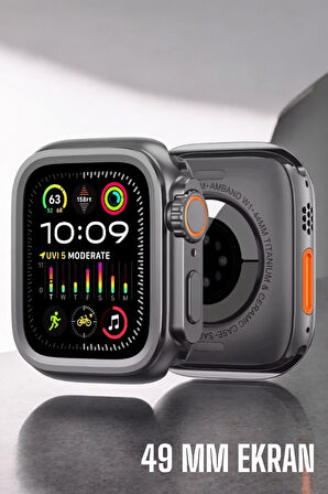 45 MM Gri Kasa Ultra Akıllı Saat Sesli Görüşme Sağlık Takibi Suya Dayanıklı