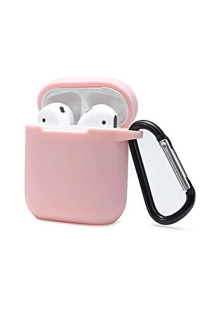 Airpods 2 (2.nesil) Sert Silikon Kılıf - Pudra-(5796)