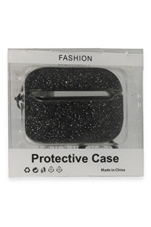 Airpods Pro (1.nesil) Spell Simli Kılıf - Siyah-(5796)