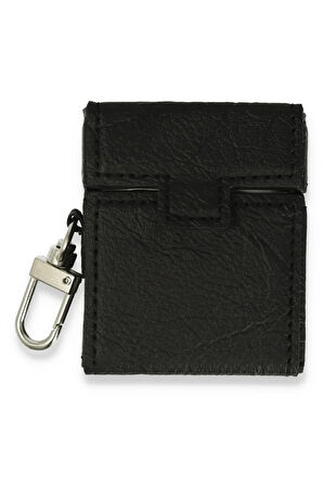 Airpods 2 (2.nesil) Deri Kılıf - Siyah-(5796)