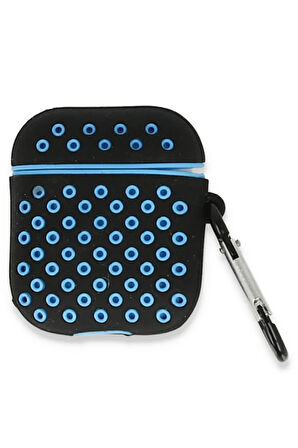 Airpods 2 (2.nesil) Spor Delikli Kılıf - Siyah-Mavi-(5796)
