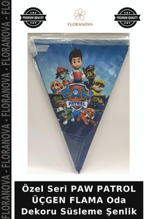 Özel Seri PAW PATROL ÜÇGEN FLAMA Oda Dekoru Süsleme Şenlik