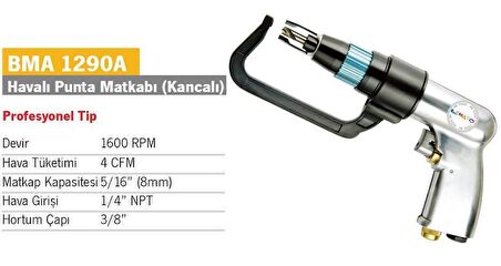 BEMATO BMA 1290A  Havalı Punta Çürütme Matkabı 8 mm