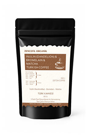 İnülin Ve Bromelain Coffee Türk Kahvesi 100 Gr. Karahindiba & Bromelain & Matcha Kahvesi