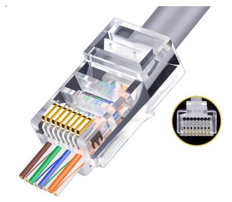EZ RJ45 CAT6 Yeni Nesil Delikli Jack Konnektör