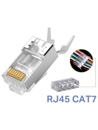 Yeni Nesil CAT7 EZ RJ45 Delikli Metal Jak Konnektör