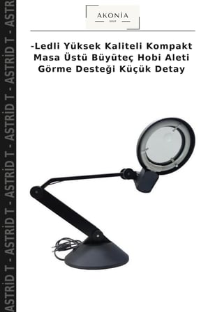 -Ledli Yüksek Kaliteli Kompakt Masa Üstü Büyüteç Hobi Aleti Görme Desteği Küçük Detay