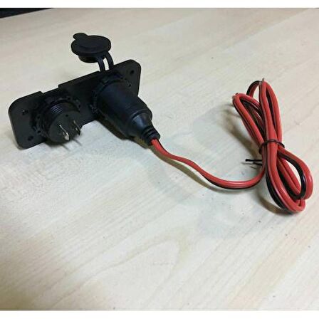 12 Volt Araç Voltaj Ölçer + Dişi Çakmak Soket Montalı Vidalı Tip