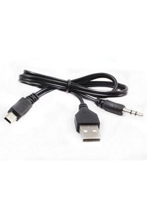 5 Pin Mini Usb Aux Stereo 3.5mm to USB Ses Bombası kablosu