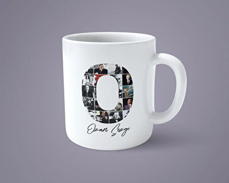 Öğretmenler gününe özel Atatürk resimli O baş harfli İsimli Baskılı kupa bardak