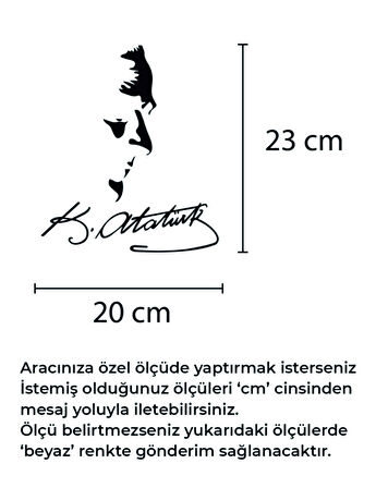 Ulu Önder Mustafa Kemal Atatürk Araç Ve Motor Sticker