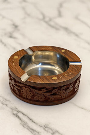 HBS Art Design AHŞAP DESENLİ İŞLEMELİ KÜLLÜK EL YAPIMI  KUCUK BOY