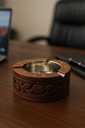 HBS Art Design AHŞAP DESENLİ İŞLEMELİ KÜLLÜK EL YAPIMI  KUCUK BOY