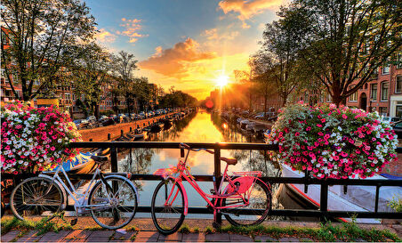 Amsterdam Manzarası Çerçevesiz 40x50 Sayılarla Boyama Hobi Seti