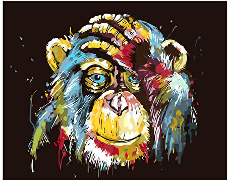 Biçare Orangutan Çerçevesiz 70x90 Sayılarla Boyama Hobi Seti