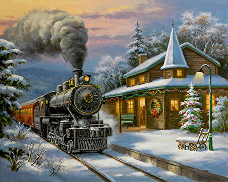 Polar Express Çerçevesiz 40x50 Sayılarla Boyama Hobi Seti