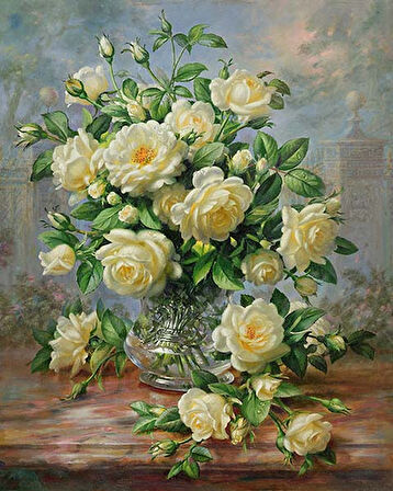 Prenses Diana Çiçekleri Çerçevesiz 50x65 Sayılarla Boyama Hobi Seti