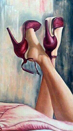 Topuklu 2 Çerçevesiz 60x75 Sayılarla Boyama Hobi Seti