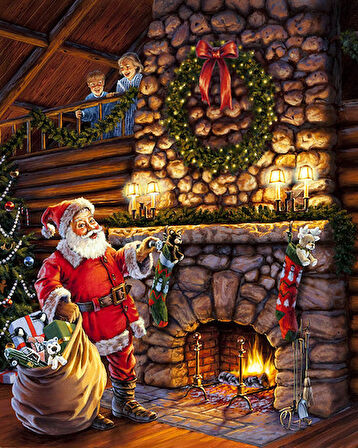 Sürpriz Noel Baba Çerçevesiz 90x110 Sayılarla Boyama Hobi Seti