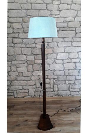 Masif Ahşap Tek Ayaklı Lambader( Suyeşili- Koyu Ceviz)