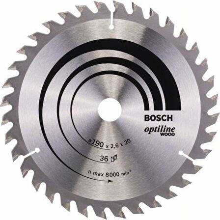 Bosch Optiline Wood 190 x 20/16 Mm 36 Diş 2608640613