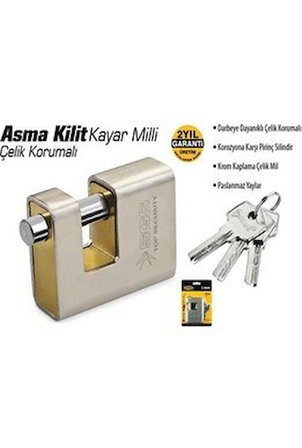 SGS Çelik Korumalı Kayar Milli Asma Kilit 70Mm Sgs1370 (1 Adet)