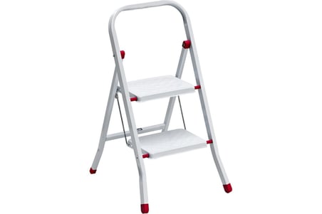 SARAYLI Metal Merdiven 2'lı Beyaz Renkli Hafif ve Dayanıklı Ev Tipi Malzeme ile Ergonomik Yapı