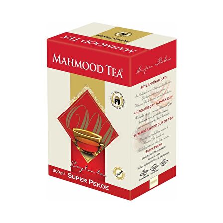 Mahmood Tea Super Pekoe Organik Dökme Siyah Çay 800 gr 