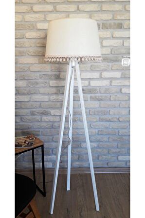 Ponpon Aks. 3 Ayaklimasif Lambader,tripod( Kemik Keten Şapka/ Beyaz Ayak)