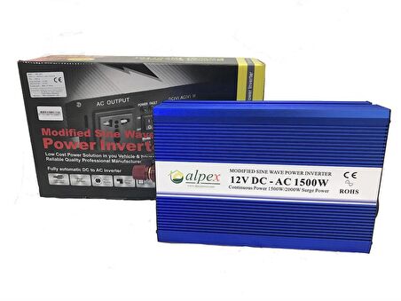 ALPEX 1500 W WATT İNVERTÖR 12 V/220 VOLT ÇEVİRİCİ İNVERTER