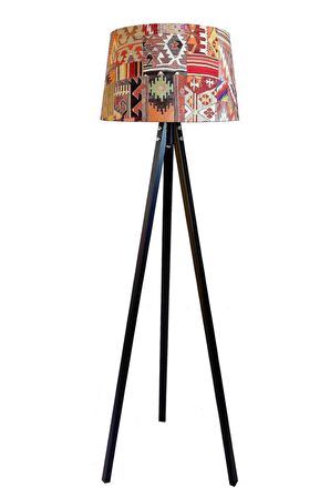 Beta 3 Ayak Serisi Tripod Masif Lambader( Kilim Desen- Siyah Ayak)